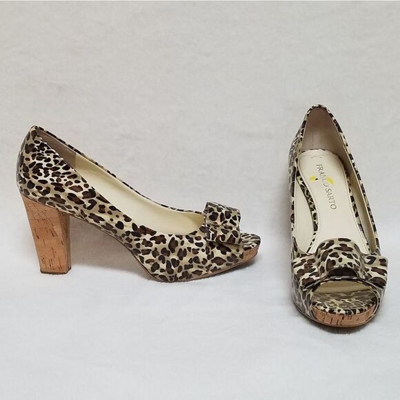 FRANCO Sarto Vice Cheetah Print Block Heel Pumps - Picture 1 of 13